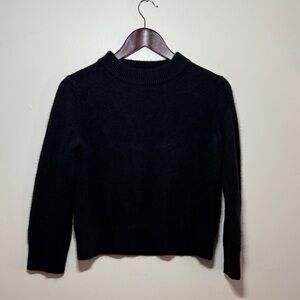 Quince Women's 100% Mongolian Cashmere Black Crew Neck Sweater